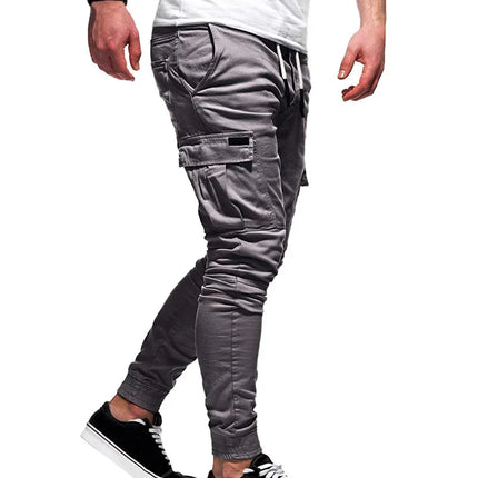 Men's Pants Multi-Pockets Joggers Men Sweatpants 2025 New Casual Solid Cargo Pants Men Oversize Streetwear Pants Men Trousers