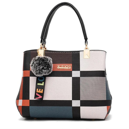 Elegant Designer Handbags Women Bags Messenger PU Leather Crossbody Bags Hairball tassen Girls Shoulder Bag Top-hand Tote Bag PlatiNum