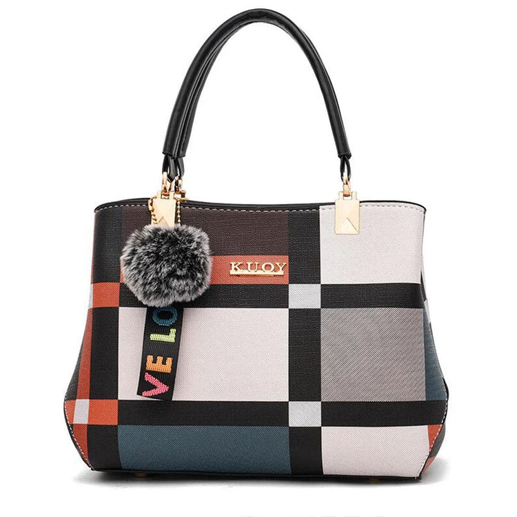 Elegant Designer Handbags Women Bags Messenger PU Leather Crossbody Bags Hairball tassen Girls Shoulder Bag Top-hand Tote Bag PlatiNum