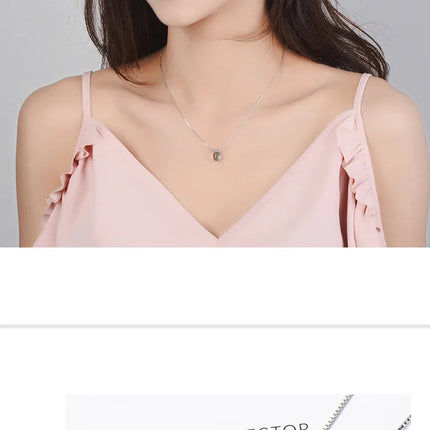 New in 925 Sterling Silver Blue Lucky Crystal Pendants Necklaces For Women Fashion Luxury Designer Jewelry  GaaBou PlatiNum