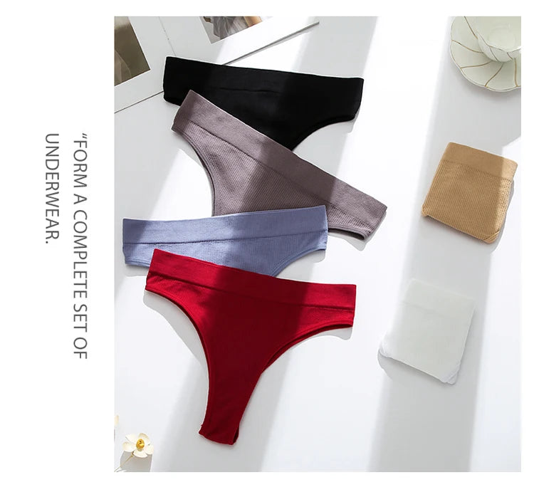 CINOON Women Seamless Ribbed Bra Set Wireless Deep V Bralette Top Panties Two Piece Lingerie Set Sport Fitness Underwear