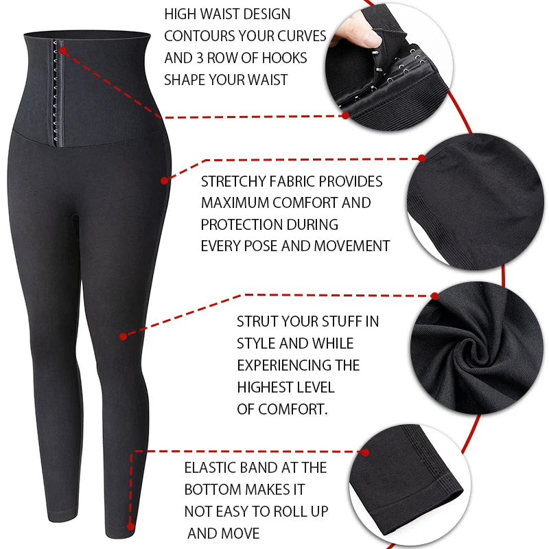Women High Waist Fitness Leggings Tummy Control Slimming Gym Legging Butt Booty Push Up Gym Pants Legins Corset Body Shaper
