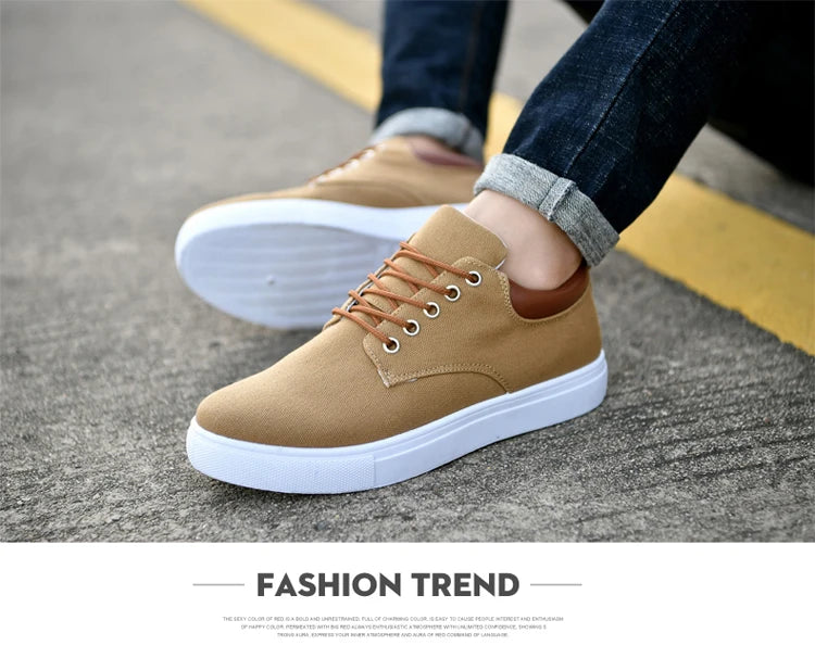 Fashion Canvas Men's Sneakers Black Lace Up Sping Shoes 2024 Classic Casual Vulcanized Shoes Size 46 47 Mens Spring Sport Shoes
