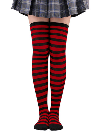Calze autoreggenti a righe da donna Calze da donna nere bianche rosa lunghe sopra sopra il ginocchio femboy Cosplay Lolita Harajuku Y2k