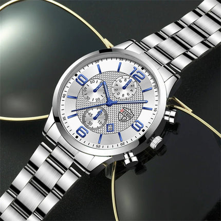 Orologi da uomo alla moda Orologio da polso al quarzo di lusso Calendario da uomo Business Casual Orologio in pelle Orologio luminoso platinumshop