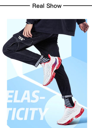 Scarpe da corsa da uomo ONEMIX rimbalzo ammortizzante scarpe sportive da corsa all'aperto traspiranti scarpe da ginnastica da uomo con aumento dell'altezza 6-7cm PlatiNum
