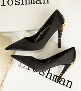 Moda donna tacchi alti poco profondi stiletto matrimonio/festa signora pompe primavera/autunno scarpe classiche femminili calzature da donna