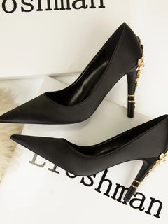 Moda donna tacchi alti poco profondi stiletto matrimonio/festa signora pompe primavera/autunno scarpe classiche femminili calzature da donna