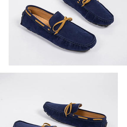 2025 Mocassino da uomo Grigio Marrone Nero Mocassini Scarpe da uomo in pelle Designer di lusso Marchio Moda Sneakers Appartamenti Slip on Leggero