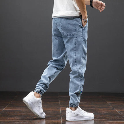 Spring Summer Black Blue Cargo Jeans Men Streetwear Denim Jogger Pants Men Baggy Harem Jean Trousers Plus Size PlatiNum