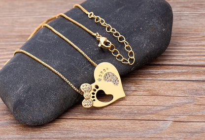 Nidin moda di lusso con zirconi cubici ciondolo a forma di cuore da donna placcato in oro collana a catena di alta qualità regalo per feste di gioielli scintillanti