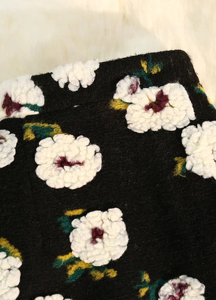 Three Dimensional Flower Skirts Women Winter High Waist Woolen Thickened Long Skirt Female Autumn New PlatiNum