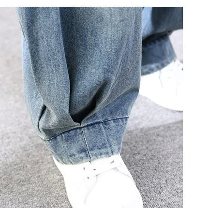 Nuovi Jeans larghi Oversize donna Denim pantaloni Casual incrociati pantaloni Harem Vintage femminili pantaloni Bloomers 2022 Jeans a gamba larga mamma