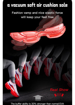 Scarpe da corsa da uomo ONEMIX rimbalzo ammortizzante scarpe sportive da corsa all'aperto traspiranti scarpe da ginnastica da uomo con aumento dell'altezza 6-7cm PlatiNum