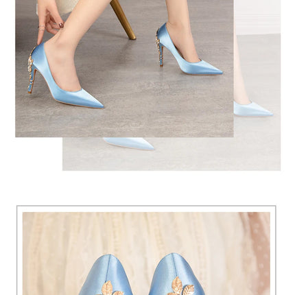 Moda mujer tacones altos bajos de aguja boda/fiesta zapatos de salón de señora primavera/otoño calzado femenino clásico calzado de mujer