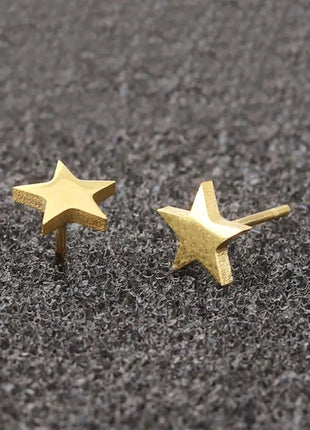 Oly2u Orecchini a stella grande Orecchini a bottone punk Semplicità Orecchini in acciaio inossidabile per gioielli da donna 2024 Oorbellen all'ingrosso platinumshop
