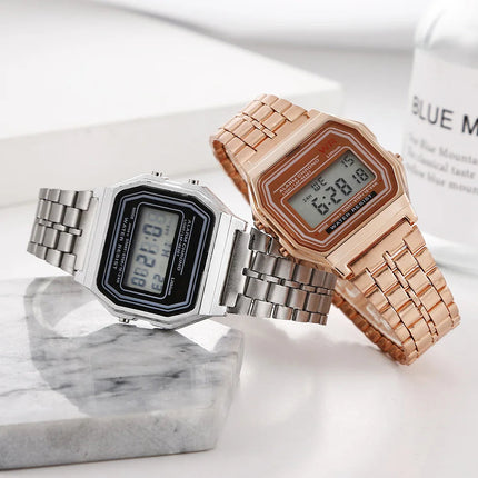Orologio da donna uomo unisex oro argento nero vintage LED digitale sportivo militare orologi da polso elettronico digitale presente regalo maschile platinumshop