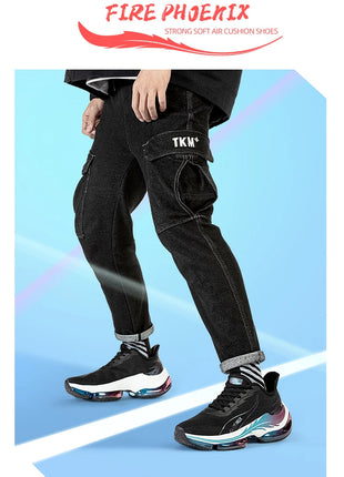 Scarpe da corsa da uomo ONEMIX rimbalzo ammortizzante scarpe sportive da corsa all'aperto traspiranti scarpe da ginnastica da uomo con aumento dell'altezza 6-7cm PlatiNum