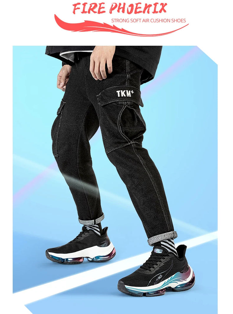 Scarpe da corsa da uomo ONEMIX rimbalzo ammortizzante scarpe sportive da corsa all'aperto traspiranti scarpe da ginnastica da uomo con aumento dell'altezza 6-7cm PlatiNum