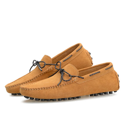 Mocassini da Uomo in Stile Italiano, Scarpe in Pelle Scamosciata, Calzature Comode e Leggere per Guida e Club