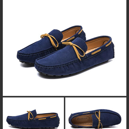 2025 Mocassino da uomo Grigio Marrone Nero Mocassini Scarpe da uomo in pelle Designer di lusso Marchio Moda Sneakers Appartamenti Slip on Leggero