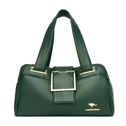 Women Multi-layers Top-handle Bag Quality Leather Handbags Purses Female Luxury Designer Large Capacity Boston Ladies Sac A Main PlatiNum