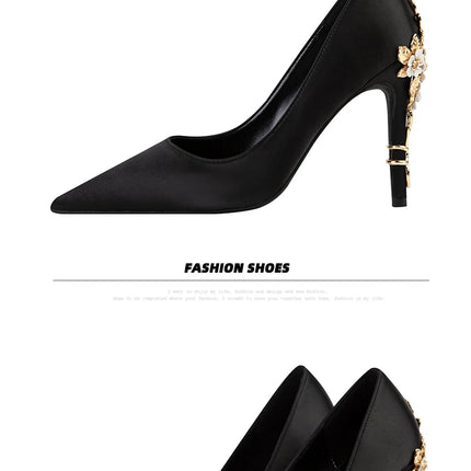 Moda mujer tacones altos bajos de aguja boda/fiesta zapatos de salón de señora primavera/otoño calzado femenino clásico calzado de mujer