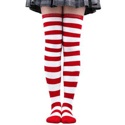 Calze autoreggenti a righe da donna Calze da donna nere bianche rosa lunghe sopra sopra il ginocchio femboy Cosplay Lolita Harajuku Y2k