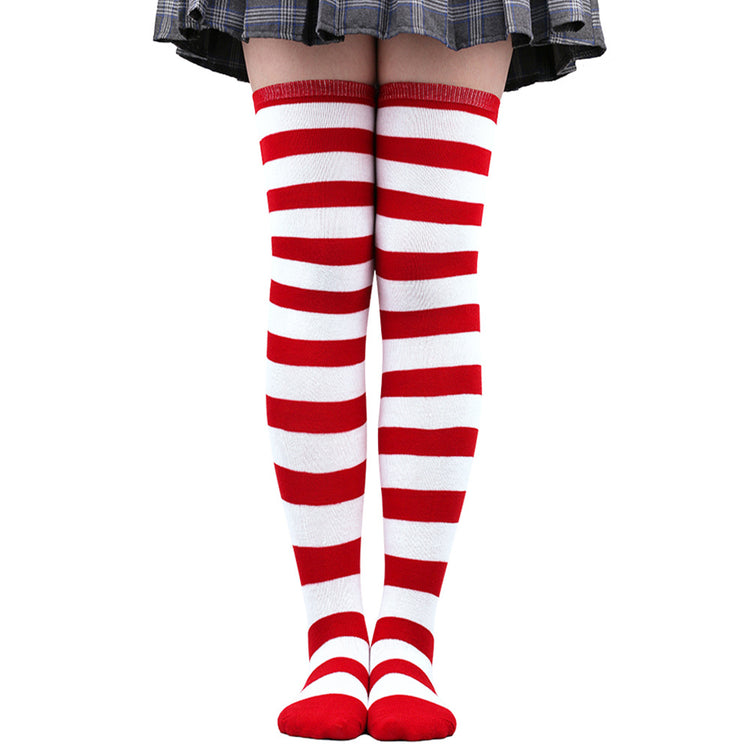 Calze autoreggenti a righe da donna Calze da donna nere bianche rosa lunghe sopra sopra il ginocchio femboy Cosplay Lolita Harajuku Y2k