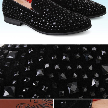 Scarpe formali da uomo strass scarpe eleganti da uomo Sepatu Slip On Pria mocassini da uomo scarpe da sposa Moda Italiana De Hombre Bona Zapatos