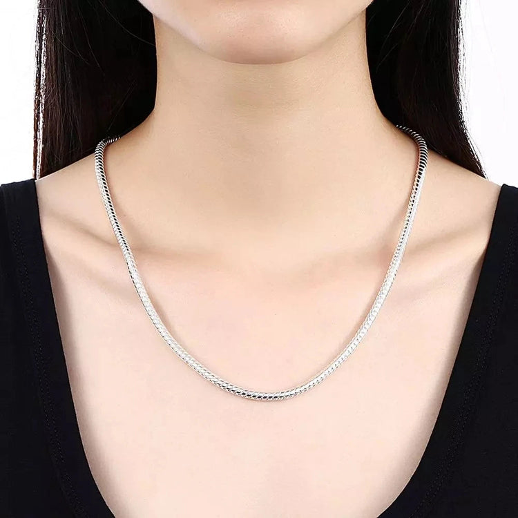 40-75cm 925 Sterling Silver 1MM/2MM/3MM solid Snake Chain Necklace For Men Women Fashion Jewelry for pendant free shipping PlatiNum