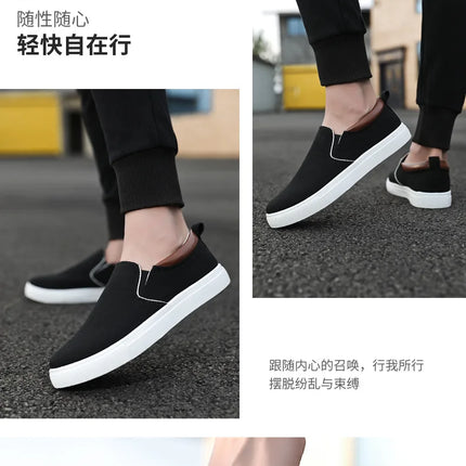 Fashion Canvas Men's Sneakers Black Lace Up Sping Shoes 2024 Classic Casual Vulcanized Shoes Size 46 47 Mens Spring Sport Shoes