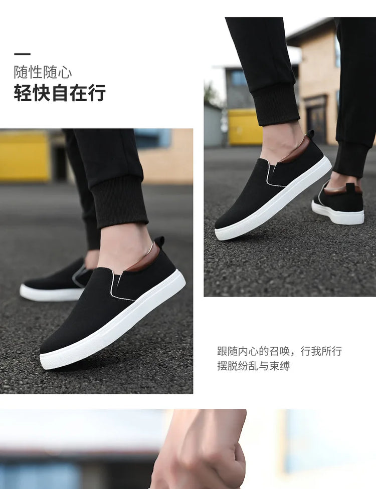 Fashion Canvas Men's Sneakers Black Lace Up Sping Shoes 2024 Classic Casual Vulcanized Shoes Size 46 47 Mens Spring Sport Shoes