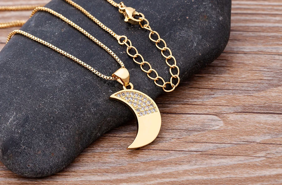 Nidin moda di lusso con zirconi cubici ciondolo a forma di cuore da donna placcato in oro collana a catena di alta qualità regalo per feste di gioielli scintillanti