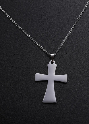 Cazador Collana con ciondolo croce religiosa alla moda di Gesù Collane a catena in acciaio inossidabile color oro per regalo di gioielli cavi unisex PlatiNum