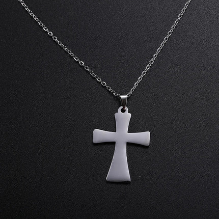 Cazador Collana con ciondolo croce religiosa alla moda di Gesù Collane a catena in acciaio inossidabile color oro per regalo di gioielli cavi unisex PlatiNum