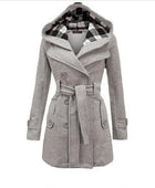 Fashion Woolen Coat Women Warm Fleece Jacket With Belts Double Breasted Solid Casual Jacket 2022 Winter Vintage Slim Ladies Coat