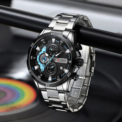 CURREN orologio da uomo orologi da uomo al quarzo sportivi di lusso delle migliori marche orologio da polso cronografo impermeabile in acciaio pieno da uomo Relogio Masculino platinumshop