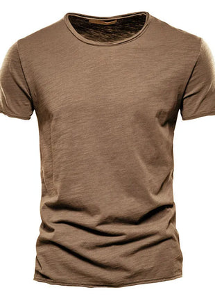 T-shirt homme 100% coton Décontracté Doux Fitness Été T-shirts fins Vêtements d'intérieur Homme Col rond Manches courtes T-shirt uni pour homme