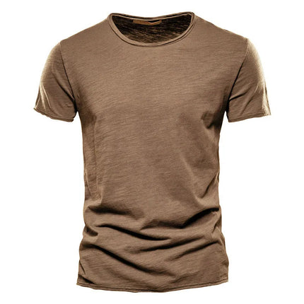 Men's 100% Cotton T-Shirt Soft Casual Fitness Summer Thin T-Shirts Men's Home Wear O-Neck Short Sleeve Solid T-Shirt for Men