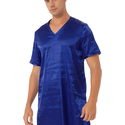 Donna uomo pigiama in raso di seta pigiameria maniche corte camicia da notte Kimono accappatoio abito da notte accappatoio camicia da notte estiva Homewear
