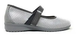 Street Slipper/woman/Vulca-Bicha/instep: cut-out grid/Sole: rubber/Color: silver gray/wedge 2 cm/easy closure PlatiNum