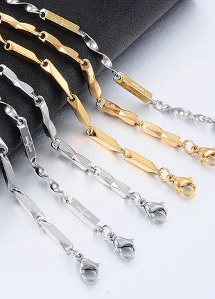 Gioielli di moda stile hip-hop con catena bizantina da uomo in acciaio inossidabile PlatiNum
