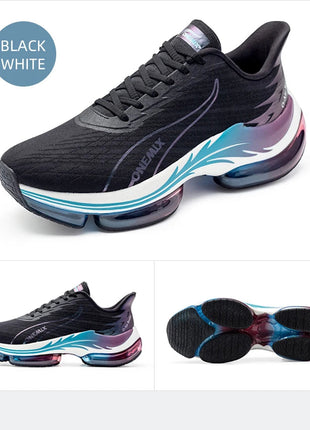 Scarpe da corsa da uomo ONEMIX rimbalzo ammortizzante scarpe sportive da corsa all'aperto traspiranti scarpe da ginnastica da uomo con aumento dell'altezza 6-7cm PlatiNum
