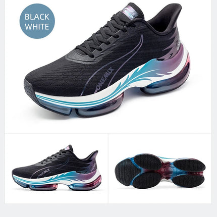 Scarpe da corsa da uomo ONEMIX rimbalzo ammortizzante scarpe sportive da corsa all'aperto traspiranti scarpe da ginnastica da uomo con aumento dell'altezza 6-7cm PlatiNum