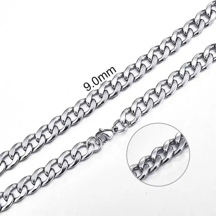 Jiayiqi 2mm-7mm Rope Chain Necklace Stainless Steel Never Fade Waterproof Choker Men Women Jewelry Silver Color Chains Gift PlatiNum