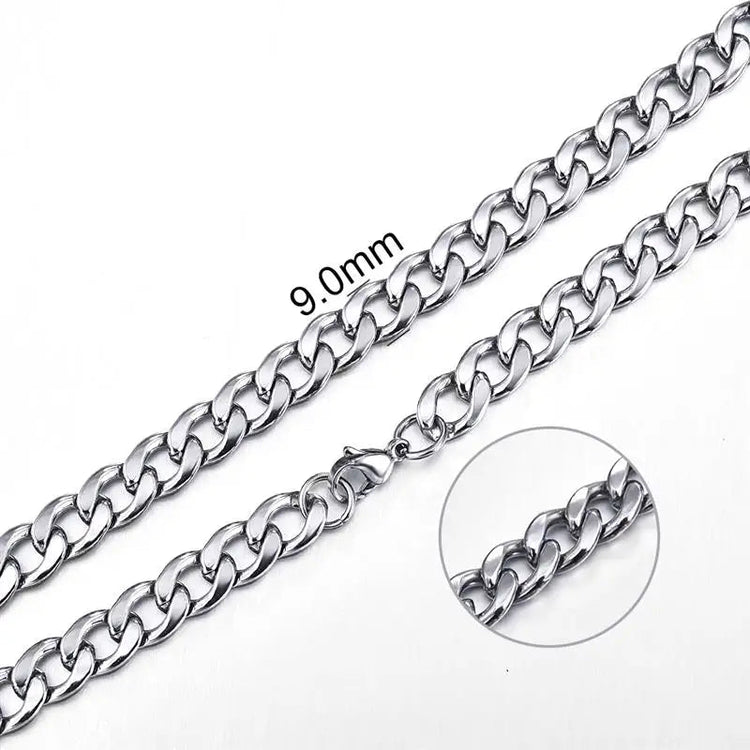 Jiayiqi 2mm-7mm Rope Chain Necklace Stainless Steel Never Fade Waterproof Choker Men Women Jewelry Silver Color Chains Gift PlatiNum