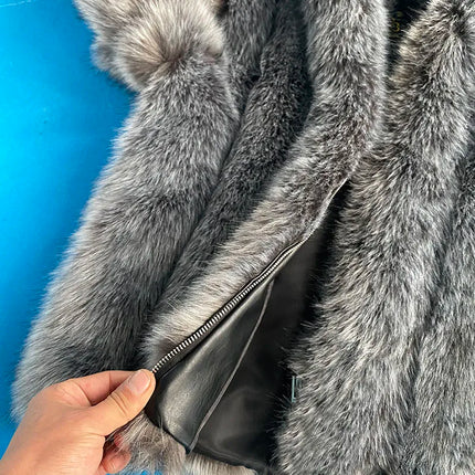 ZADORIN New Luxury Designer Faux Fur Coat Woman Hooded Zipper Furry Warm Winter Faux Fur Jacket Streetwear Fur Coats Woman Tops