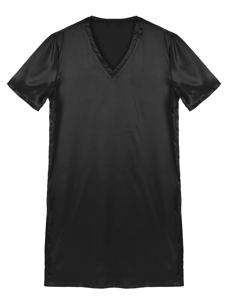 Donna uomo pigiama in raso di seta pigiameria maniche corte camicia da notte Kimono accappatoio abito da notte accappatoio camicia da notte estiva Homewear