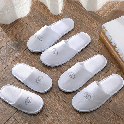 5 pairs/lot men women disposable hotel slippers guest cotton slides home travel SPA slipper hospitality cheap indoor slip-on